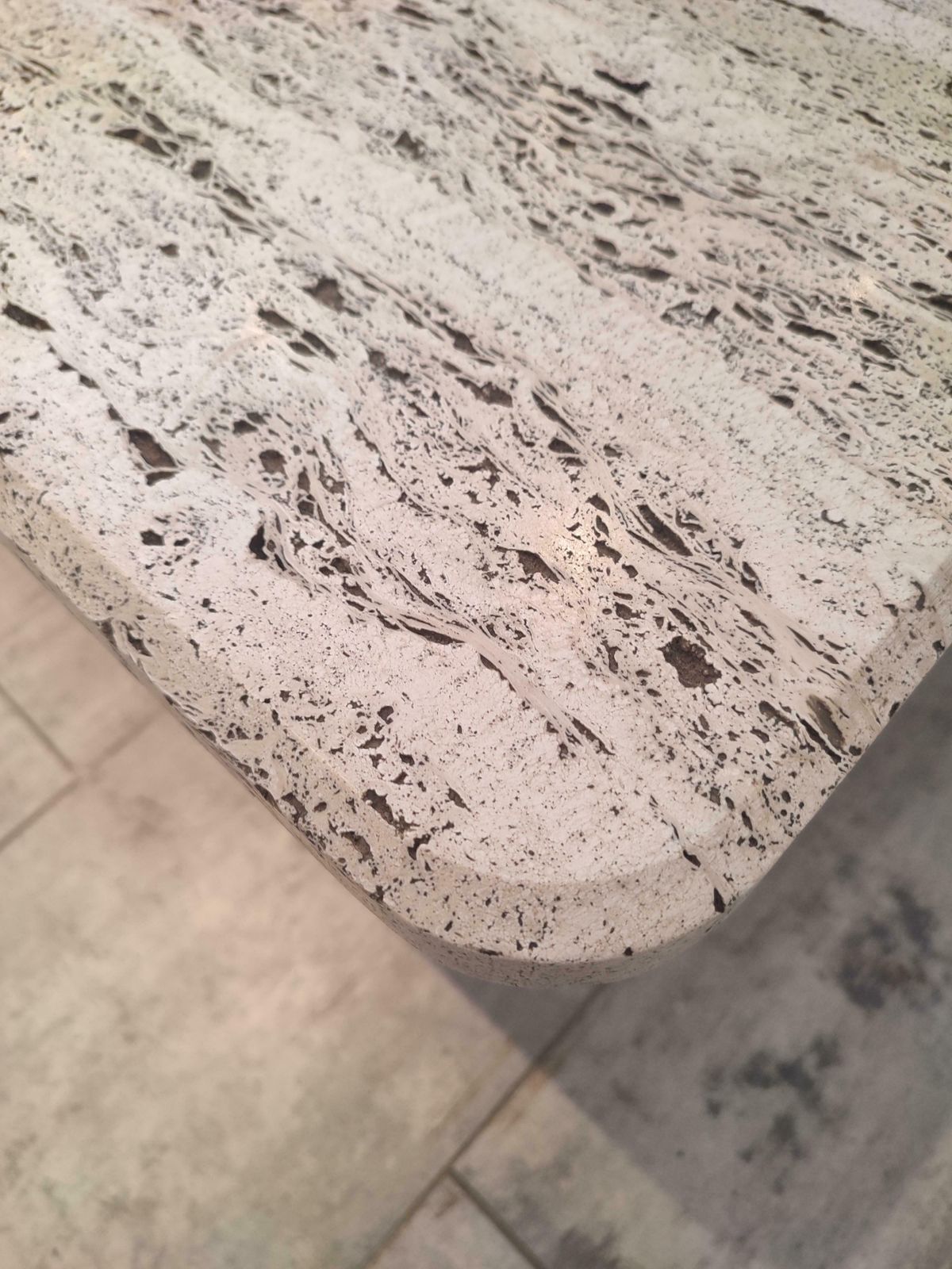 Square Travertine Rough Coffee Table From France photo for sale