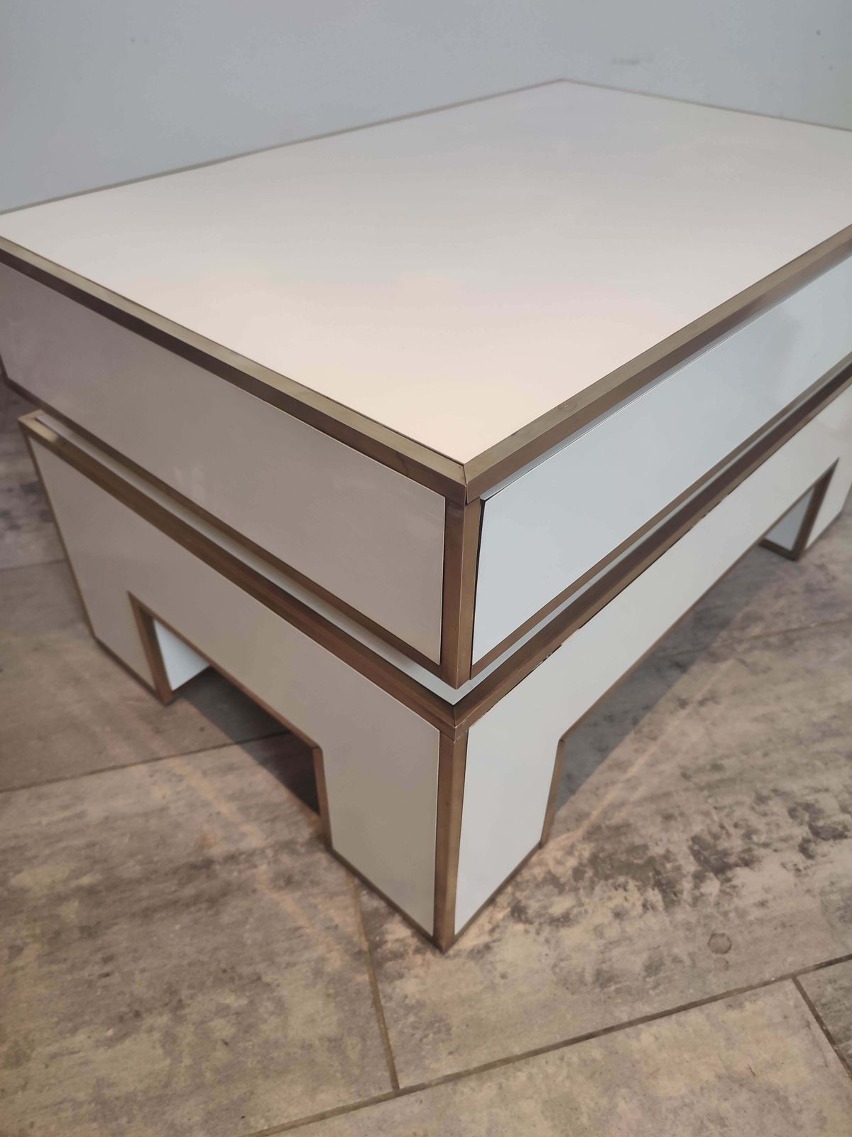 White Pair Of Night Stands From "Alain Delon" For Maison Jansen" photo vintage