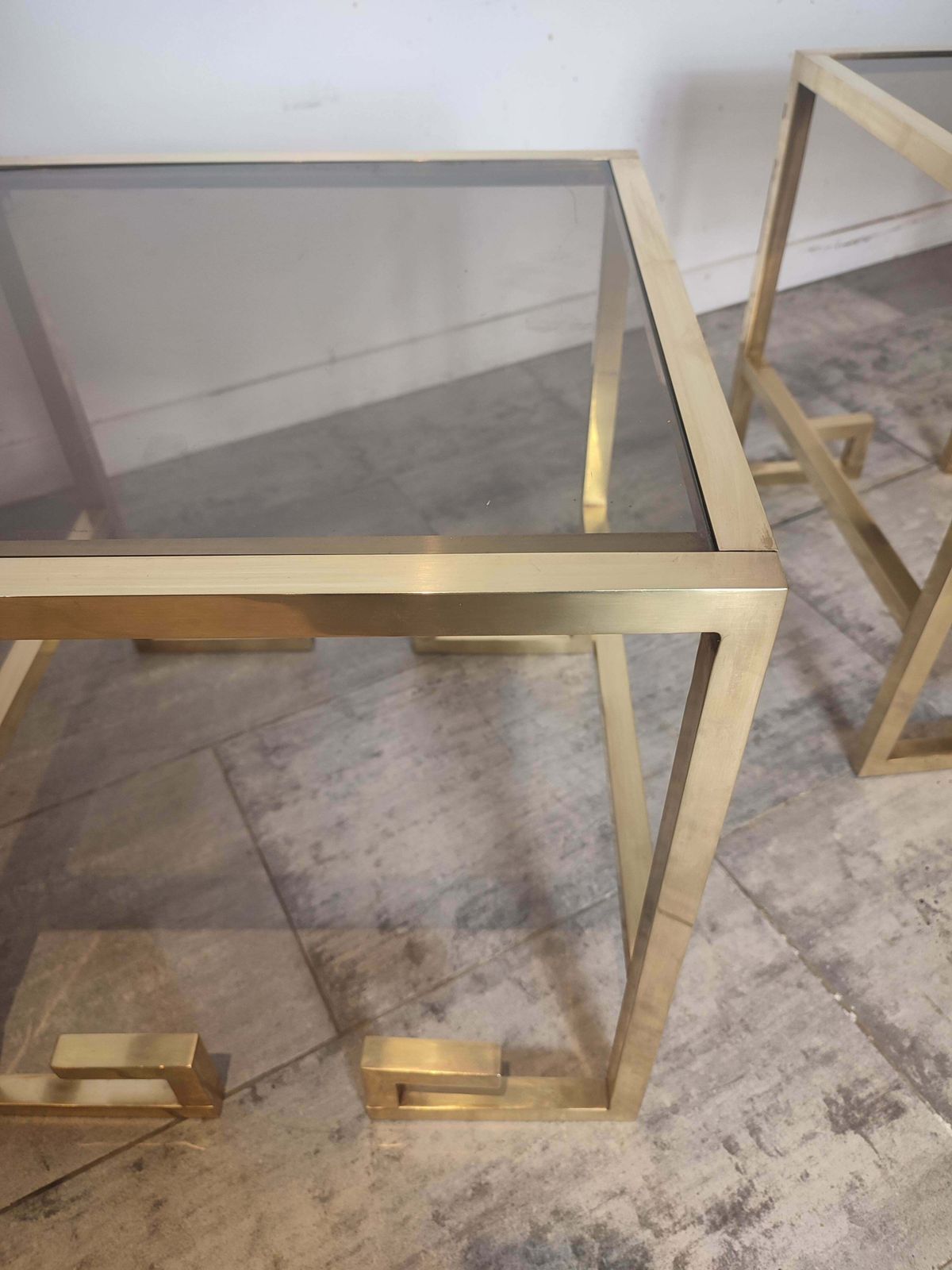 G Shape Pair Of Side Tables From Belgo Chrom photo vinterior