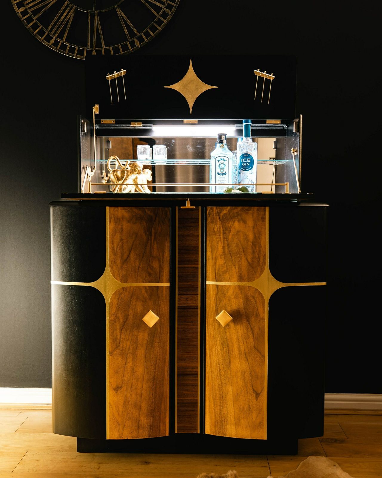Asteria Cocktail Cabinet/ Drinks Cabinet Art Deco Cocktail Bar photo furniture