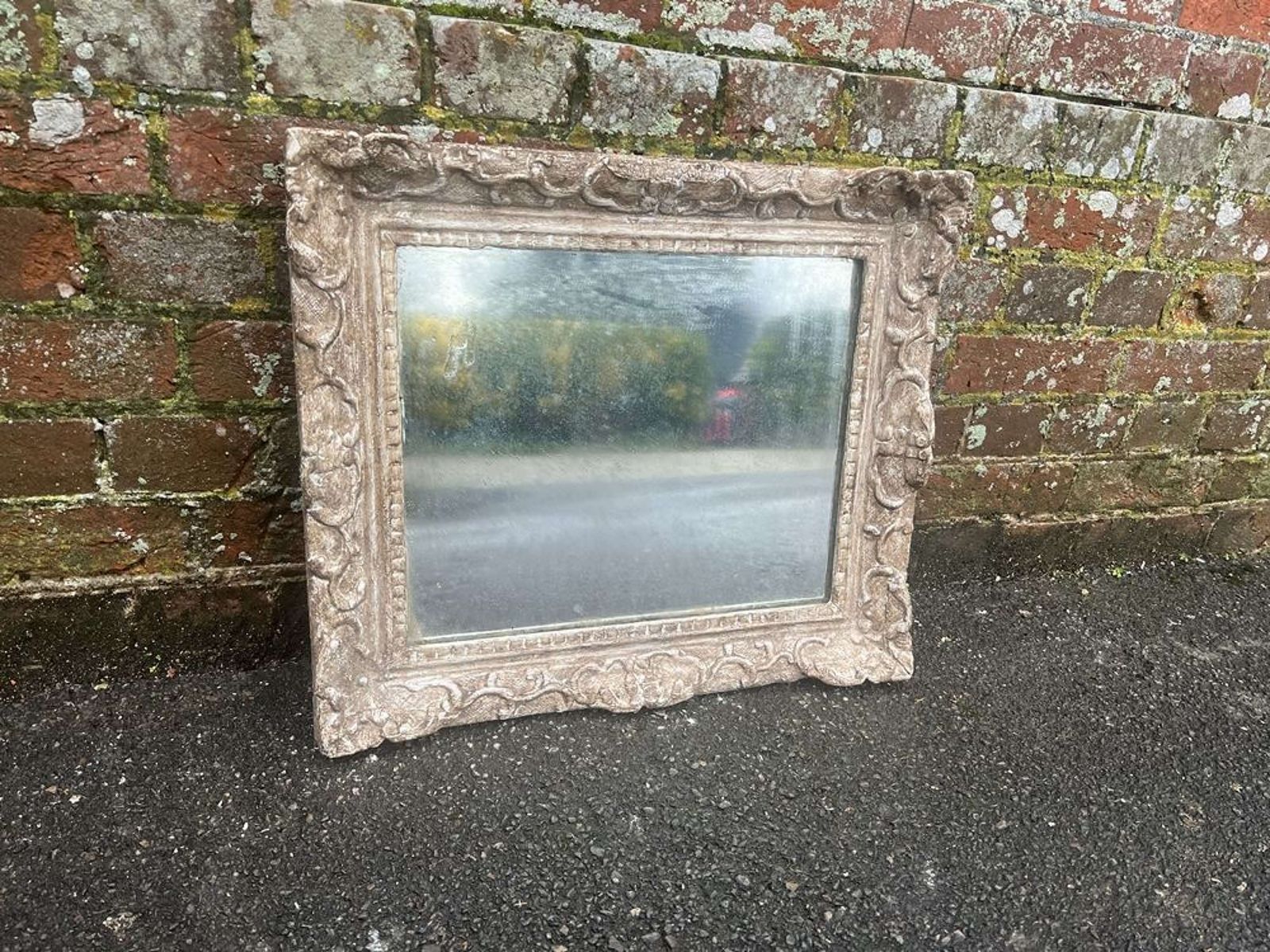 A Fabulous Good Size Antique French 19th C Ornate Painted Mirror photo vinterior