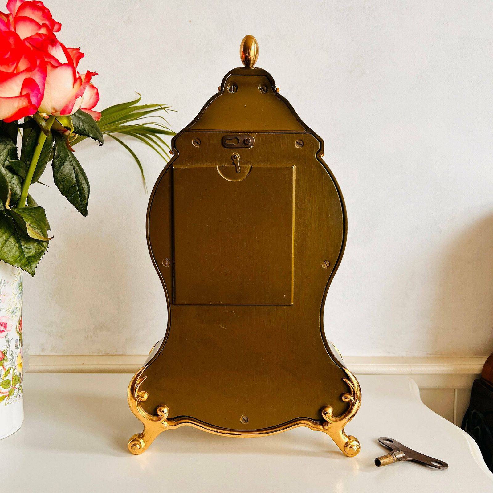 Mantel Comtesse, Haardklok Met Slinger, Schoorsteen Klok, Woondecoratie photo vintage