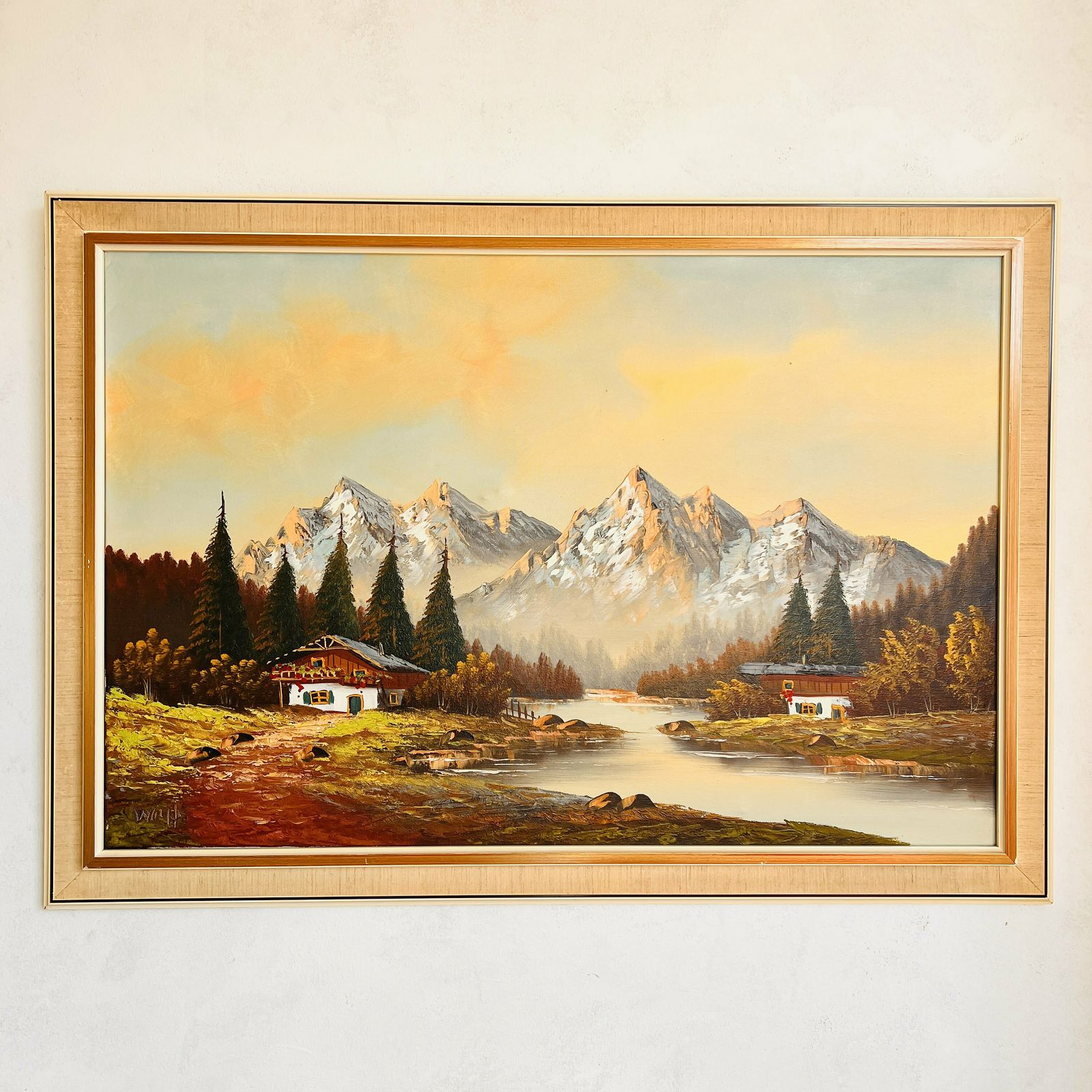 Vintage Wanddecoratie Schilderij Uit De Jaren 70