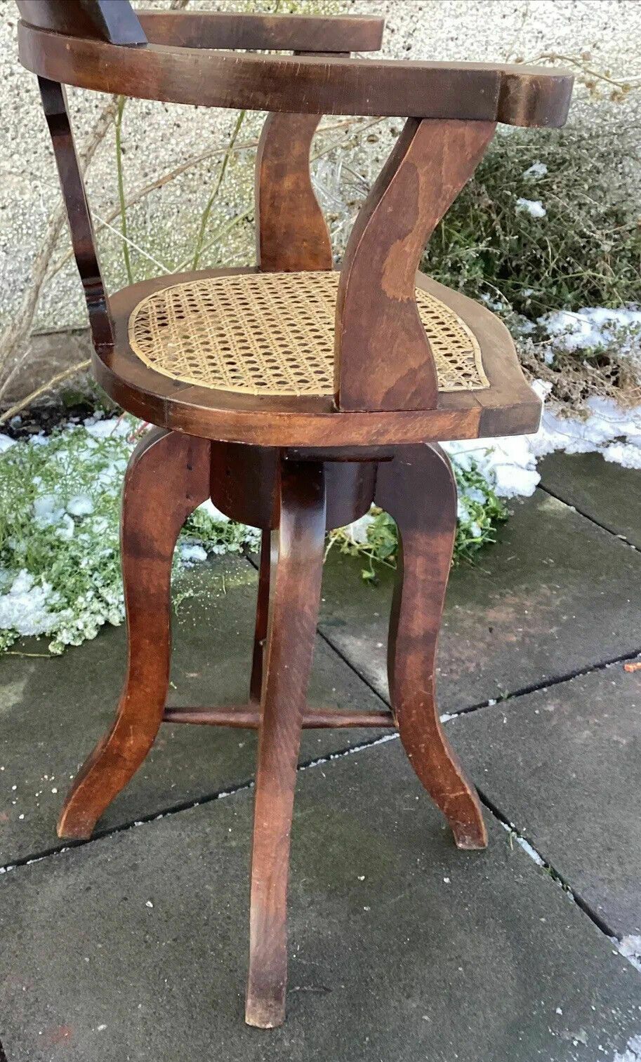 photo vinterior Late 19th C. Rosewood Bergere Rise & Fall Captains Childs Seat. Barbers Shop