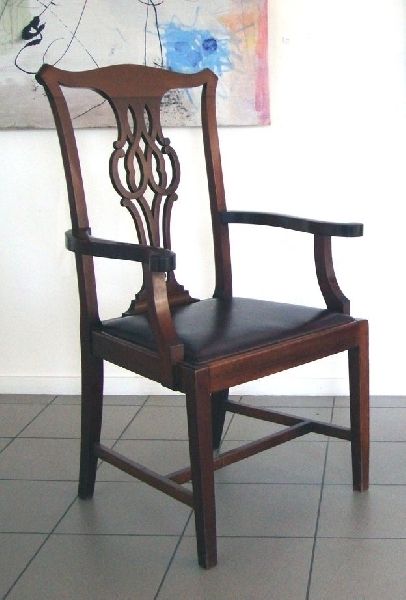 Armchair  1st Half Of 20th Century, Mahogany, Leather, 104x64x54 Cm