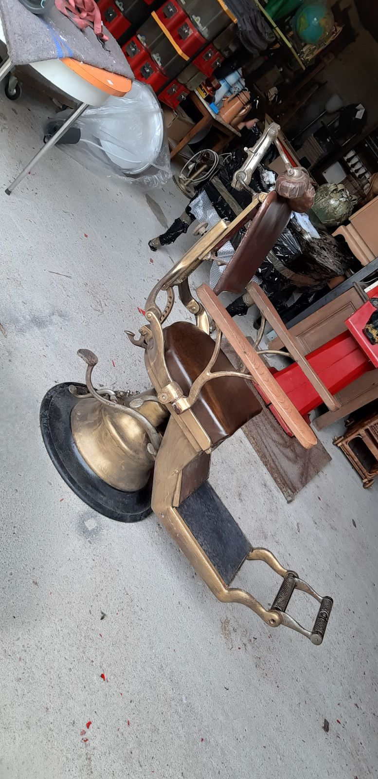 Very Old French Barber's Chair From 1900 By Corno photo vinterior