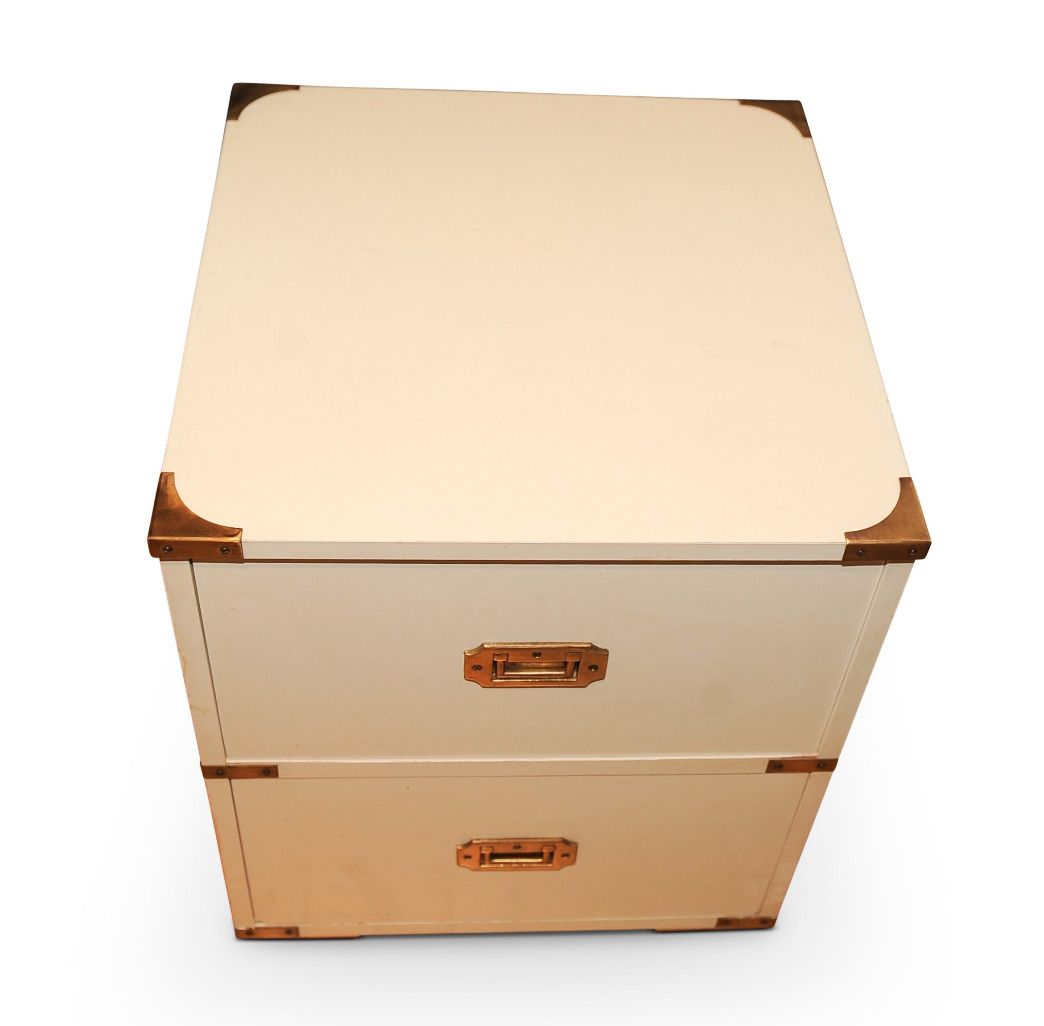 White Military Campaign Chest Finished With Brass Corners And Handles Two Chests In Stock  Price Per Chest 1960s Ol photo Furniture