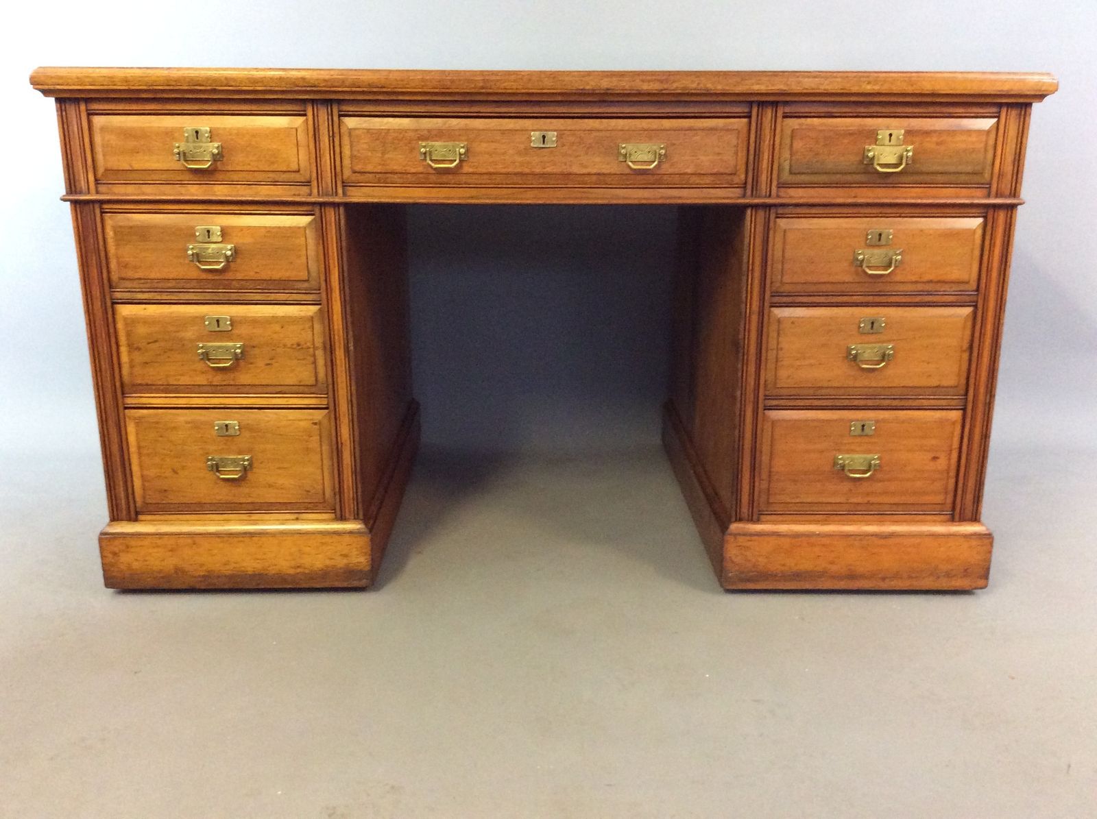 Late Victorian Walnut Pedestal Desk By Maple & Co C1890 photo furniture