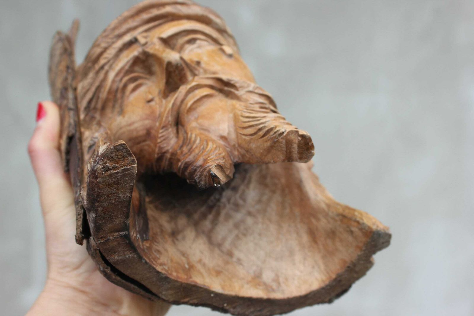 Realistic Wooden Jesus Face Altar Hanging Hand Carved Religious Figurine Collectible Christian Sign photo 128.0