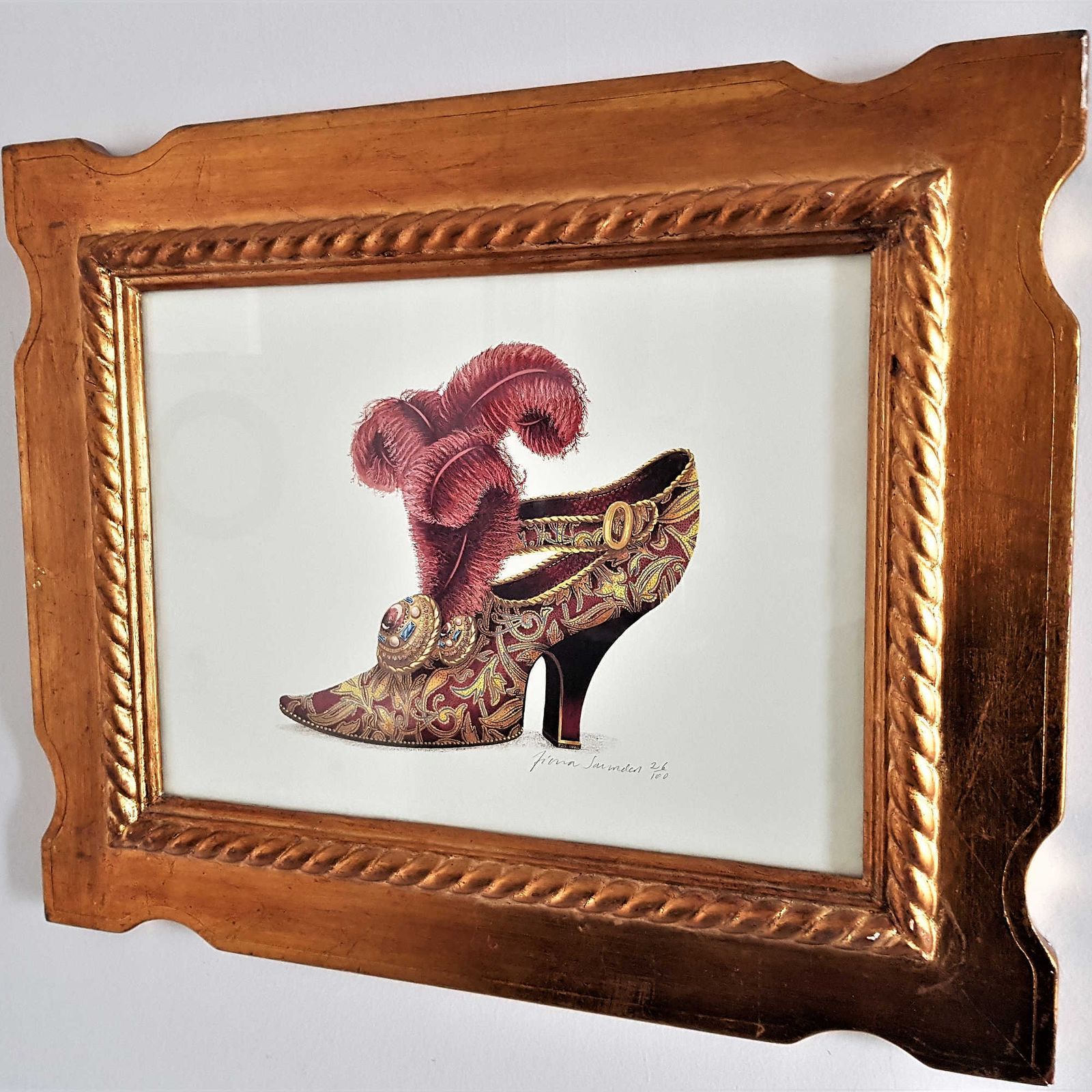 Limited Edition Fine Art Print Of Victorian Shoe By Fiona Saunders photo for sale