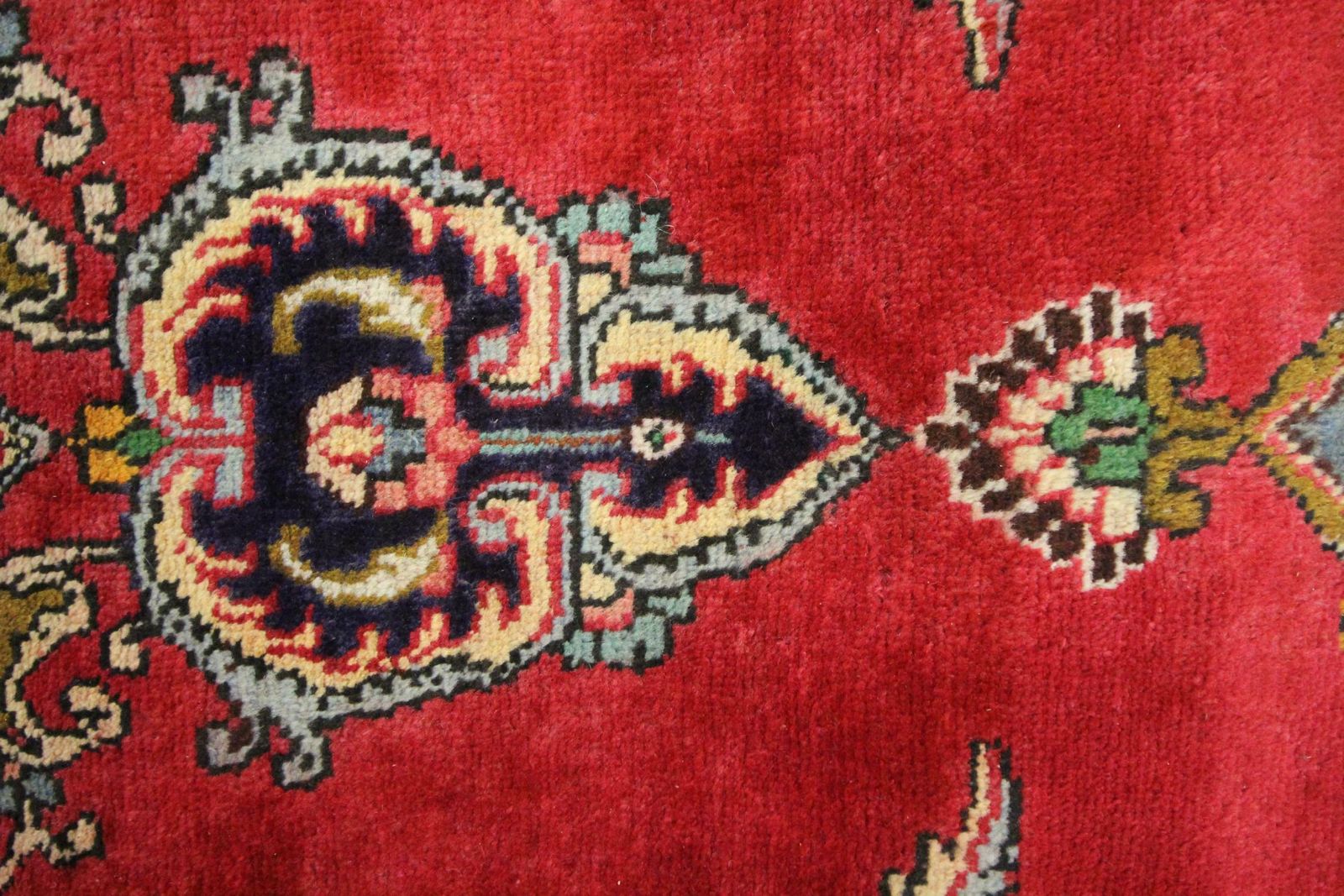 Traditional Carpet Handwoven Wool Rug Large Floral Red Living Room Rug photo vinterior