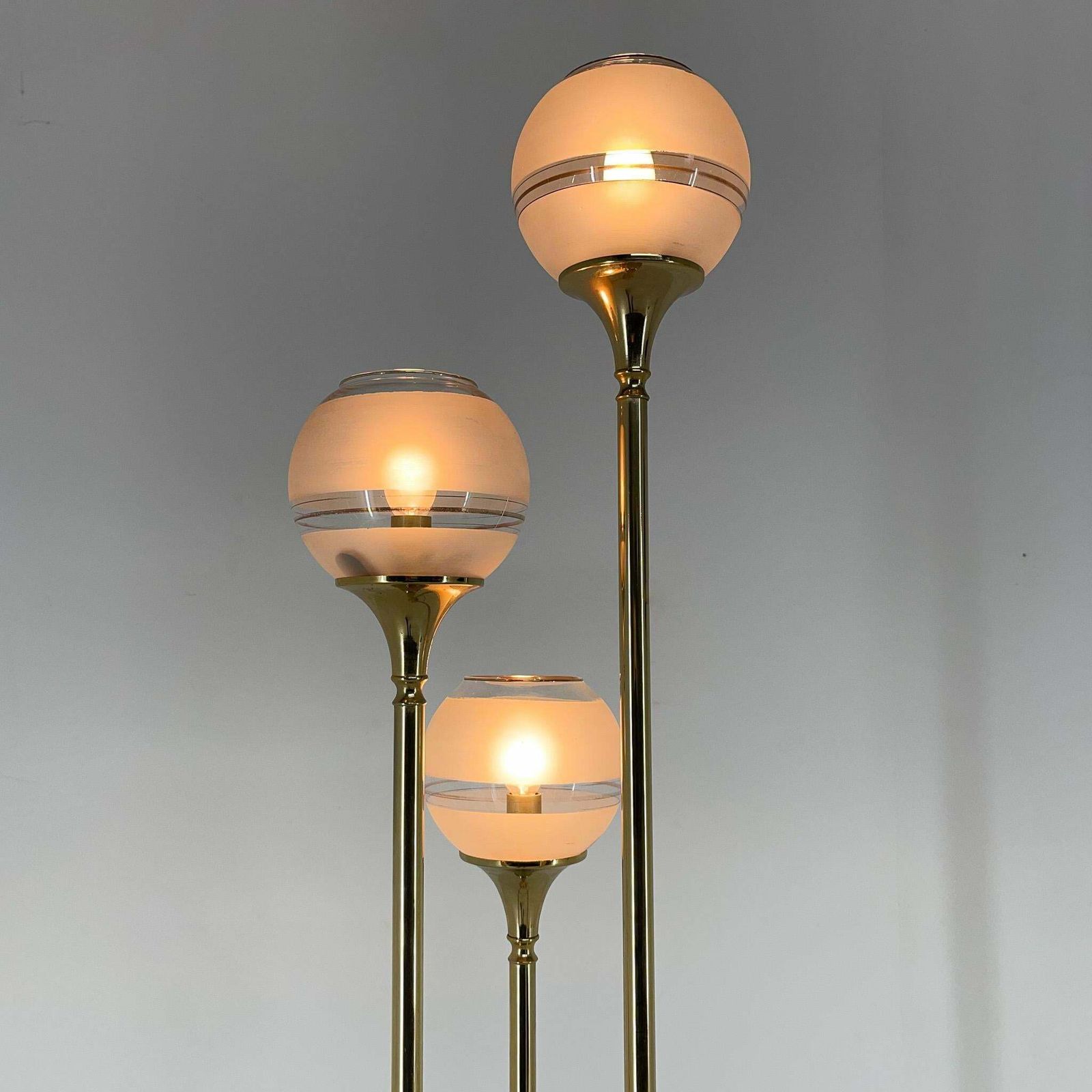 1970's Italian Metal & Glass Floor Lamp photo for sale