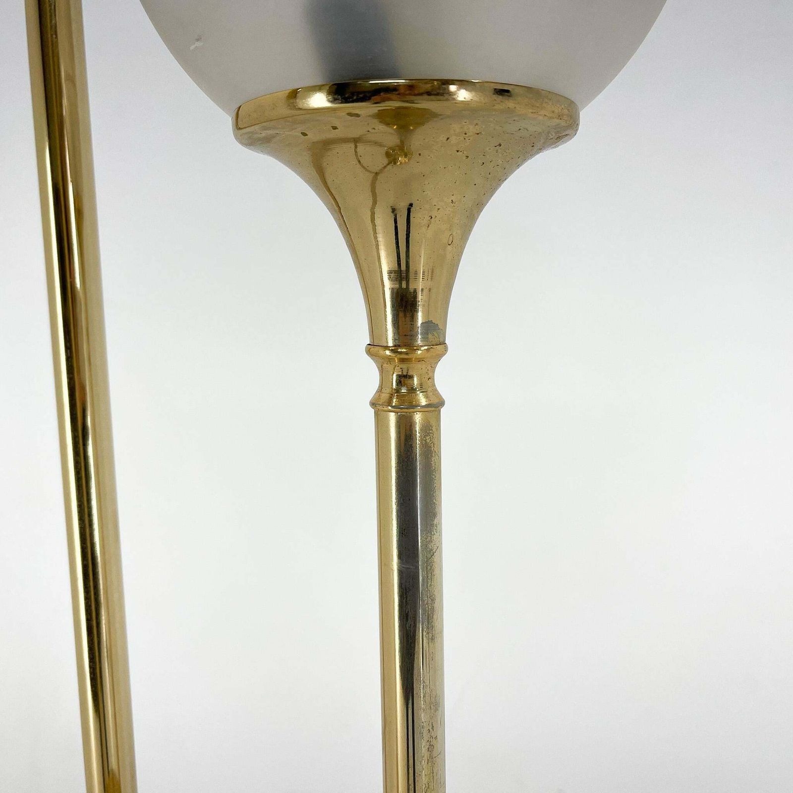 photo for sale 1970's Italian Metal & Glass Floor Lamp
