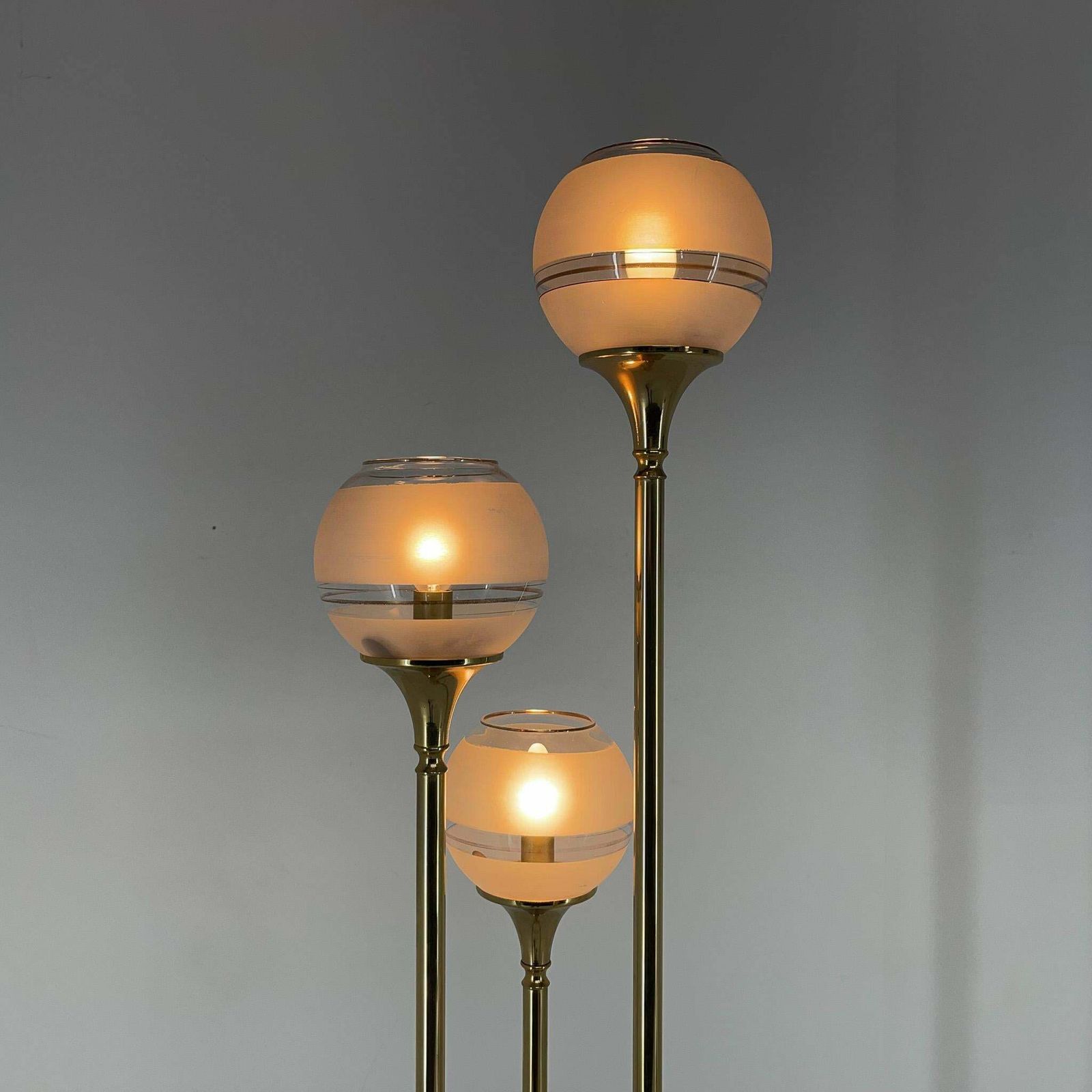 Lighting 1970's Italian Metal & Glass Floor Lamp photo