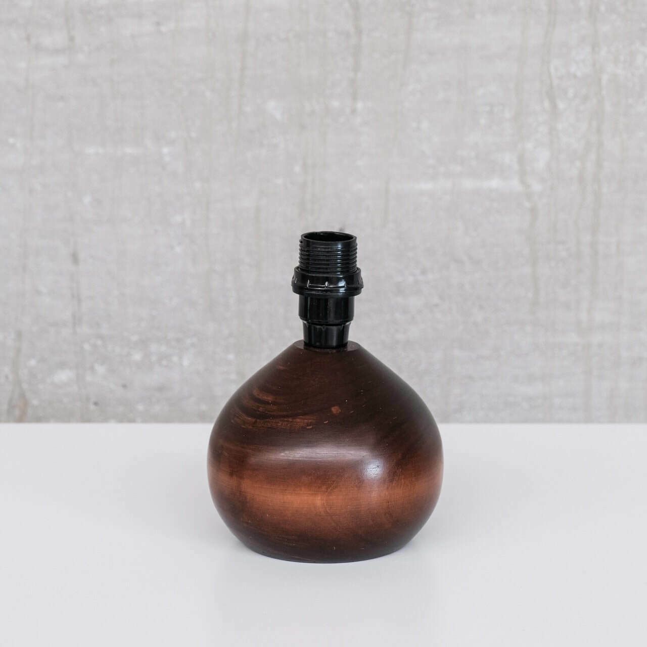 Petite Turned Wooden Mid Century French Table Lamp