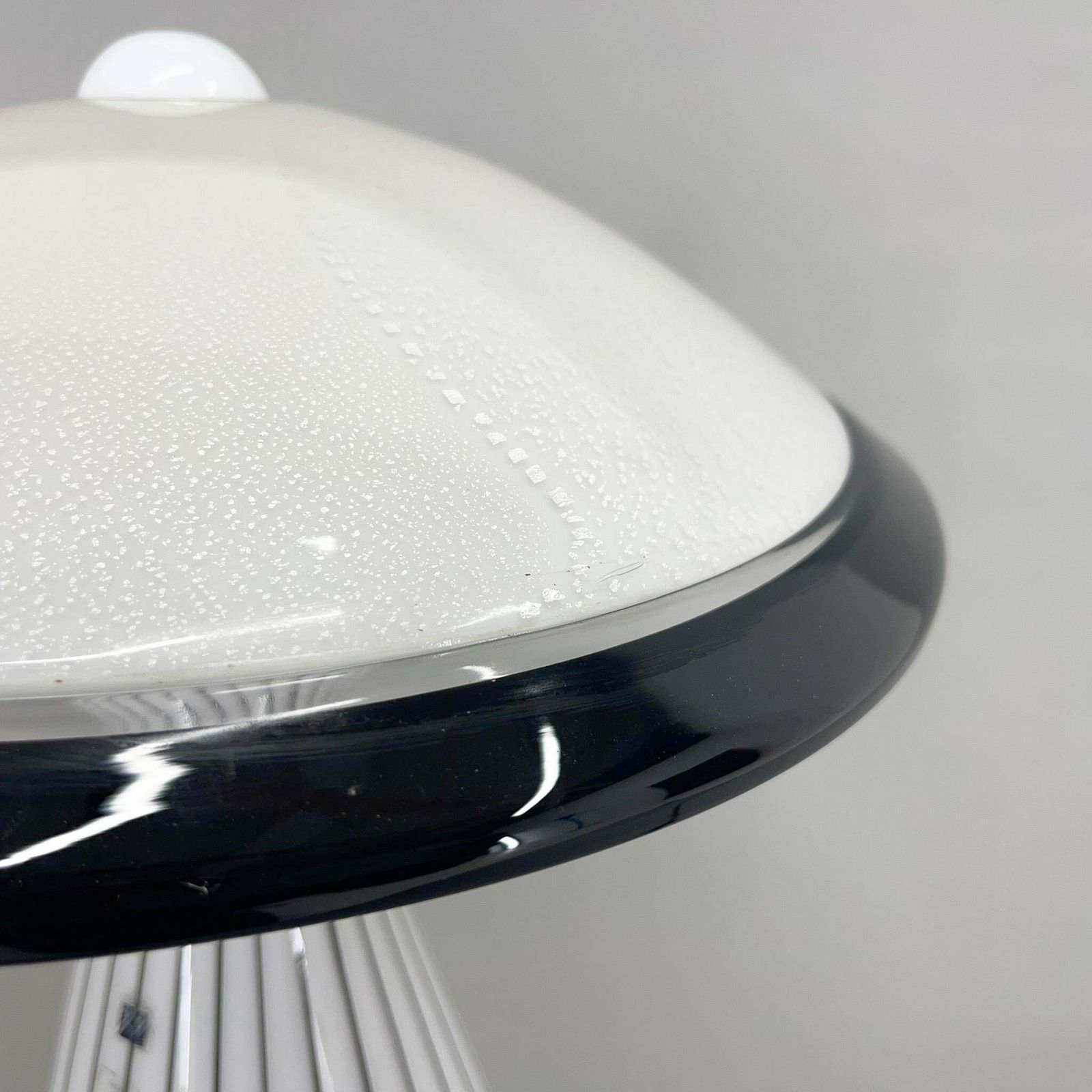 1980's Rare Italian Mushroom Vetri Murano Glass Table Lamp By Zonca, Labeled photo vintage