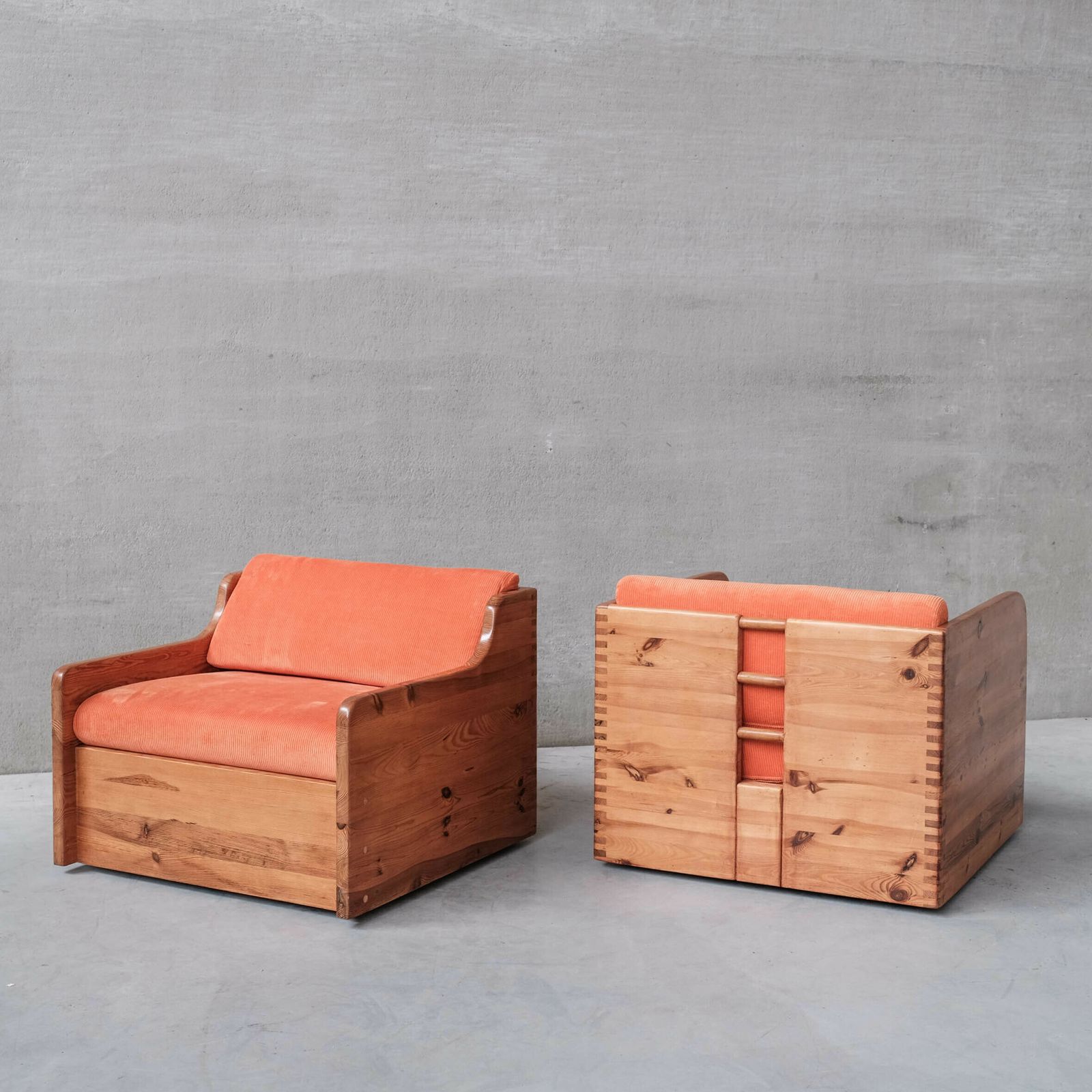 Pair Of Mid Century Pine Armchairs Attr. To Ate Van Apeldoorn