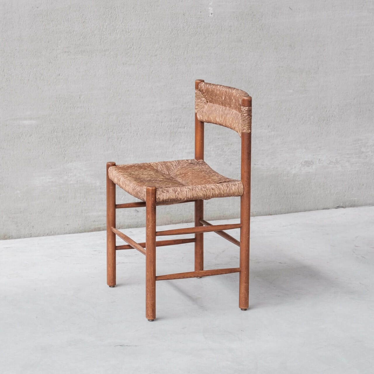 Set Of Four Mid Century Charlotte Perriand 'Dordogne' Rush Dining Chairs photo vinterior