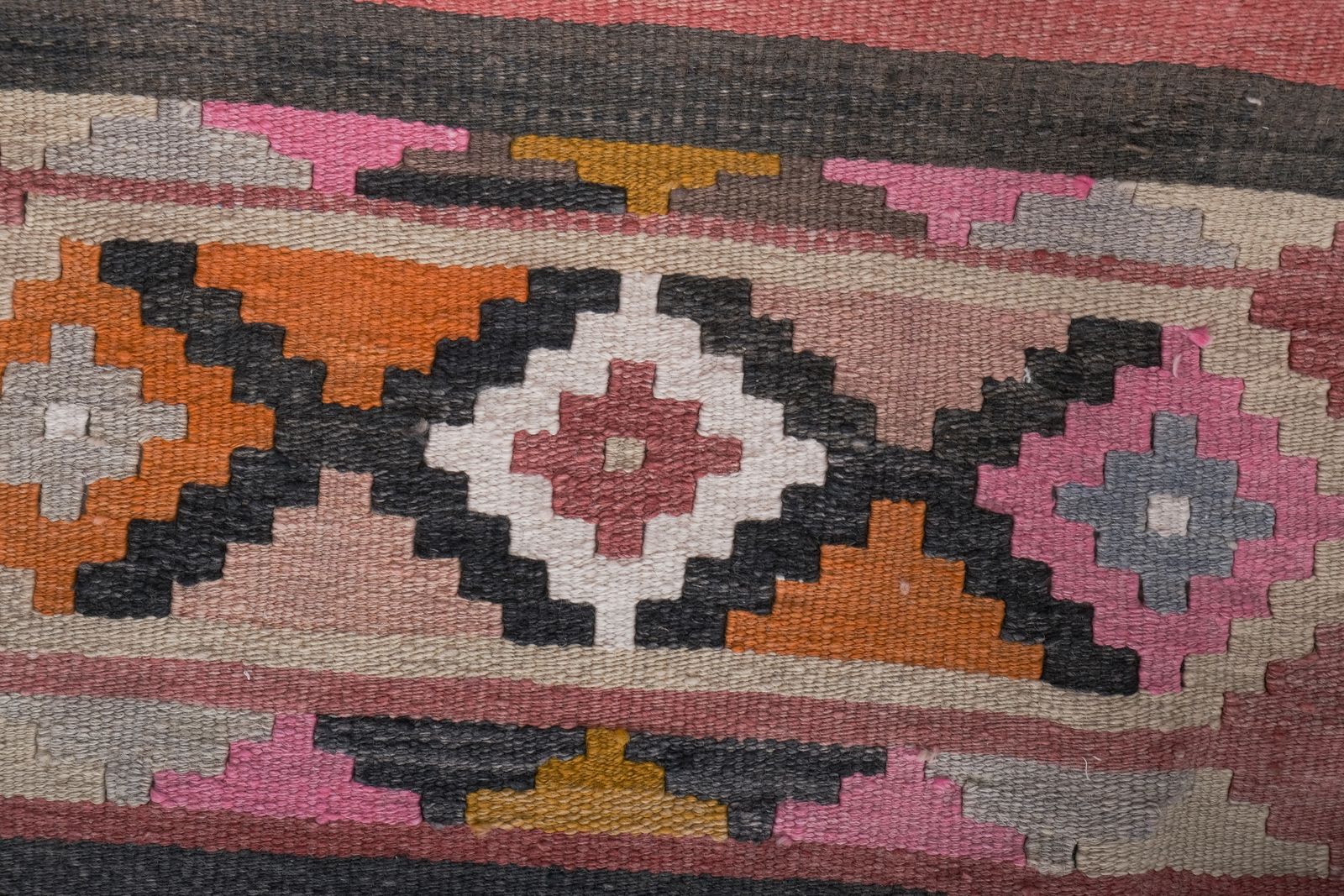 Vintage Geometric Pastel Turkish Kilim Runner Rug   Stair photo furniture