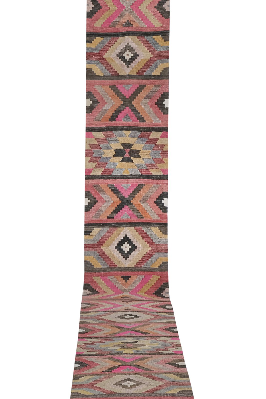 Tribal Flat Woven Turkish Striped Kilim Runner 2'6'' X 20'6'' photo 1100.0