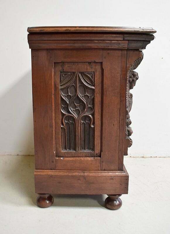 photo buy Small Landing Linen Chest In Oak, Renaissance Style   Late 19th Century