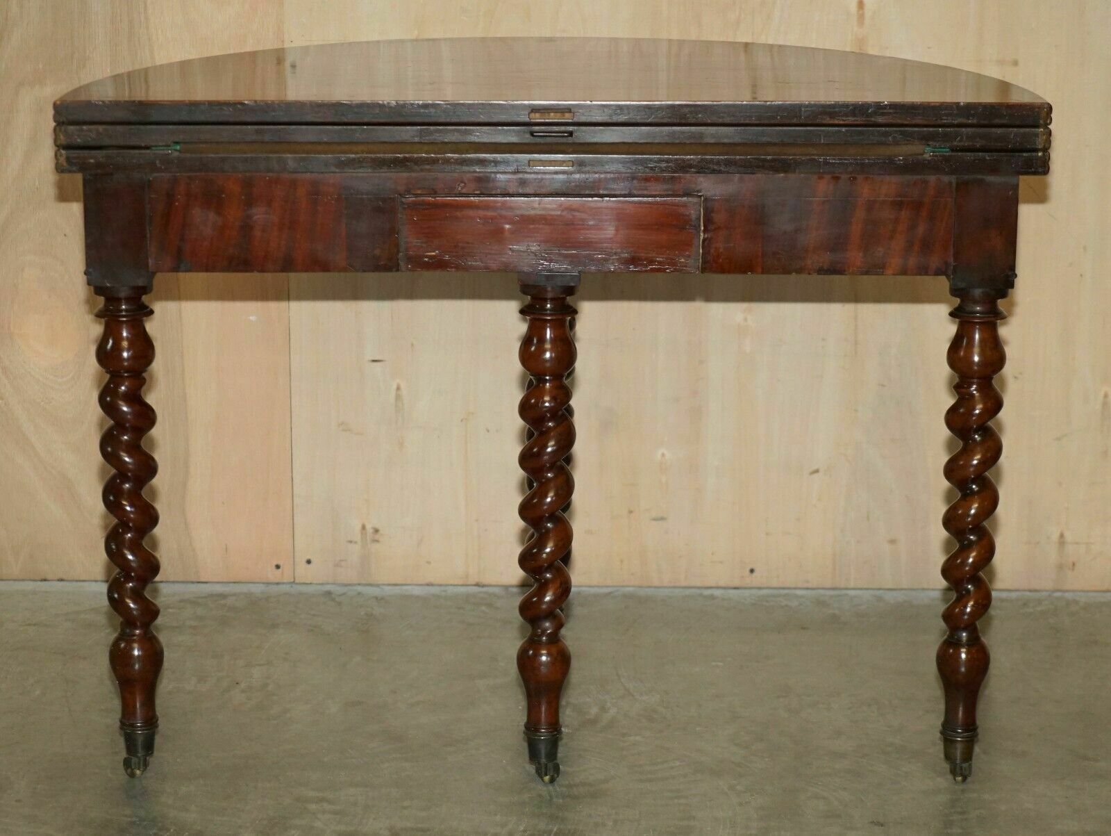 Furniture Circa 1800 Fully Restored French Directorie Demi Lune Extending Card Games Table photo