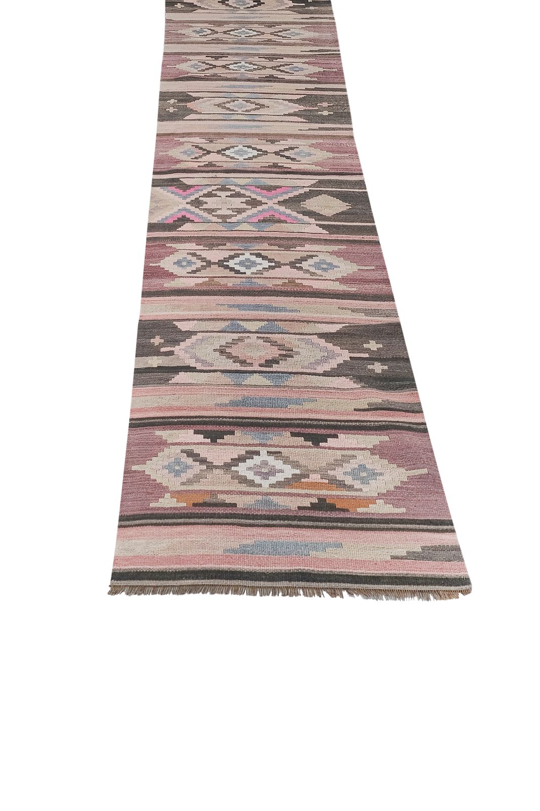 Mid Century Turkish Embroidered Kilim Runner 2'8'' X 24'8'' photo for sale
