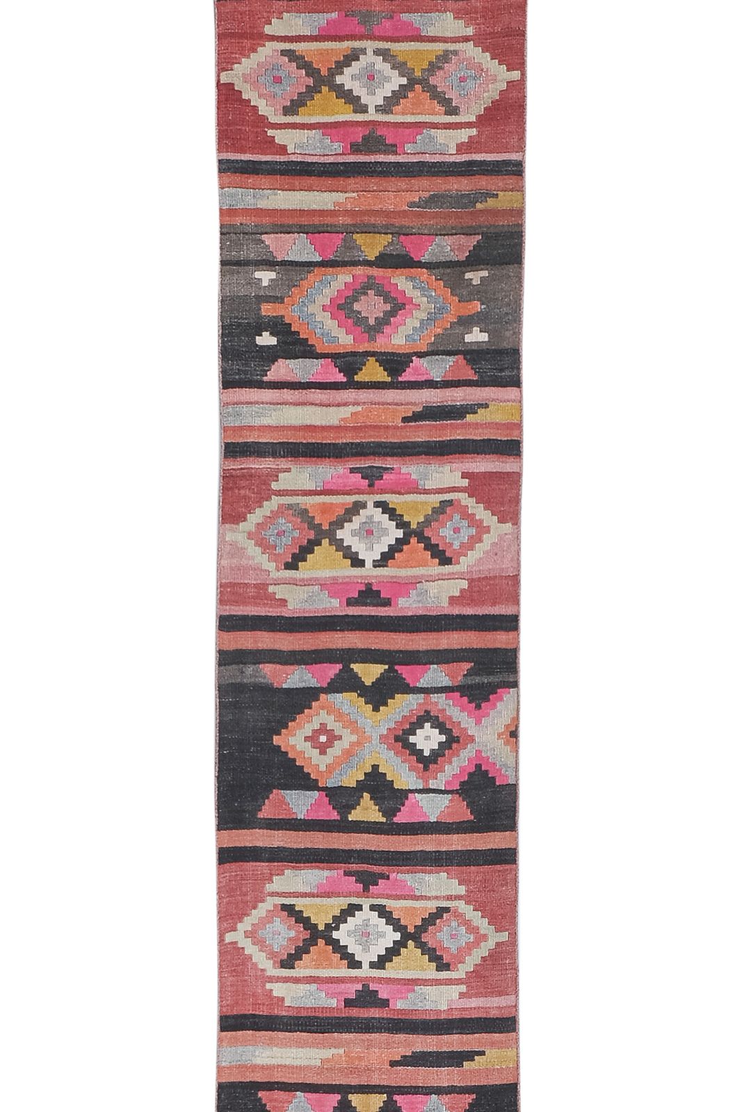 1960s Turkish Stair Kilim Runner 2'4'' X 22'11'' photo Textiles