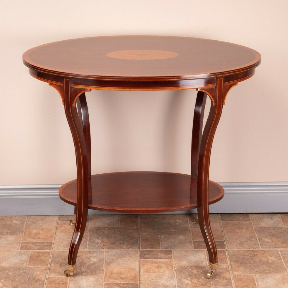 Good Quality Edwardian Inlaid Oval Mahogany Occasional Table photo furniture