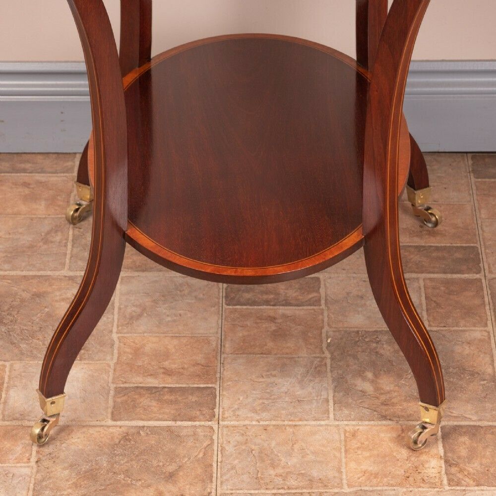 Good Quality Edwardian Inlaid Oval Mahogany Occasional Table photo vinterior
