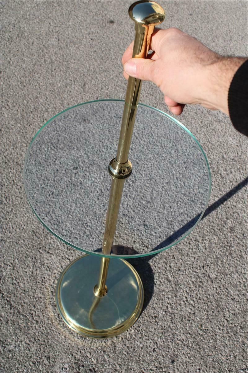 photo furniture Round Italian Gueridon Made In Italy 1970 Brass And Glass