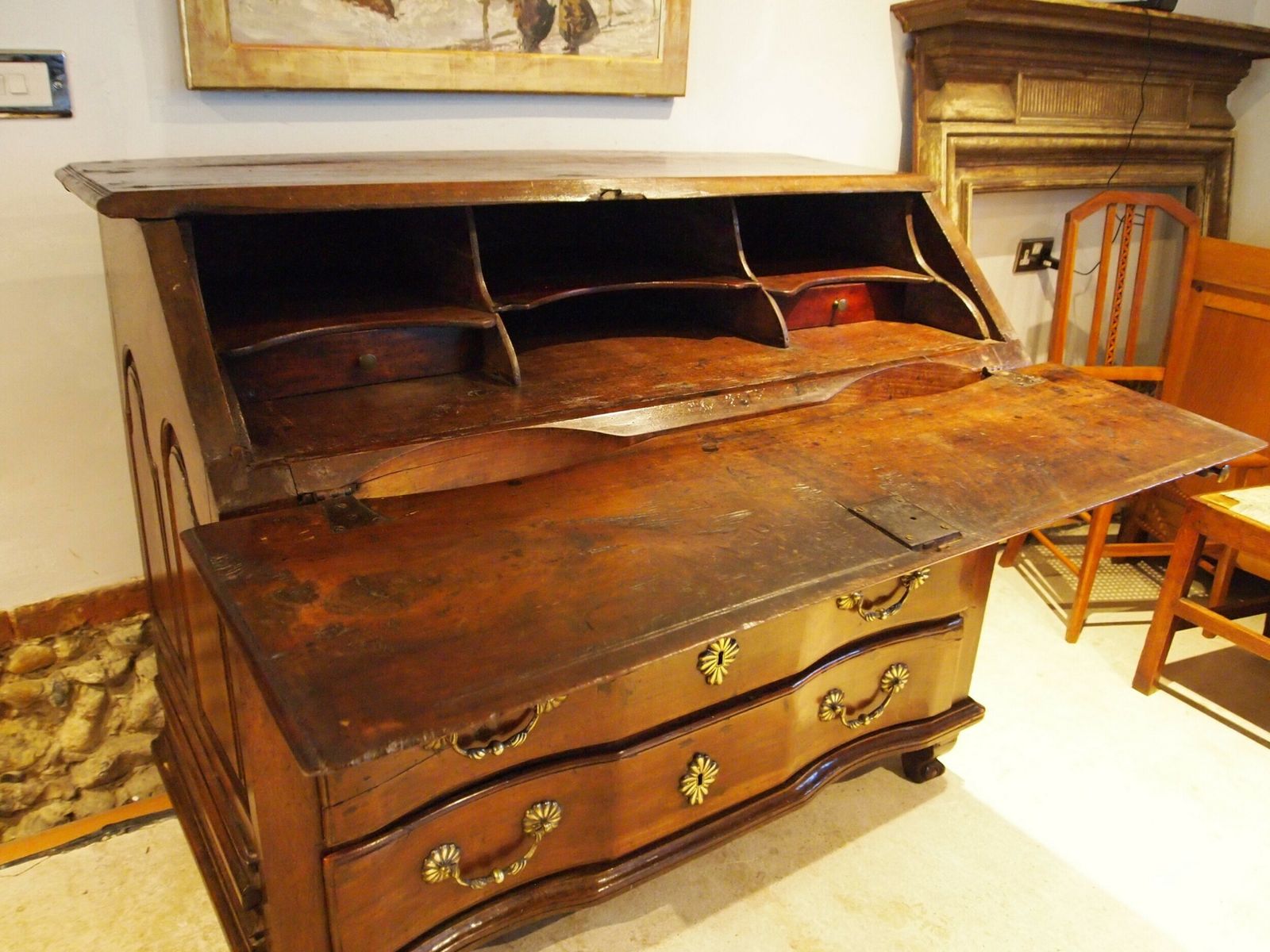 photo for sale Desk French Stunning Walnut Desk 18th Century C1740