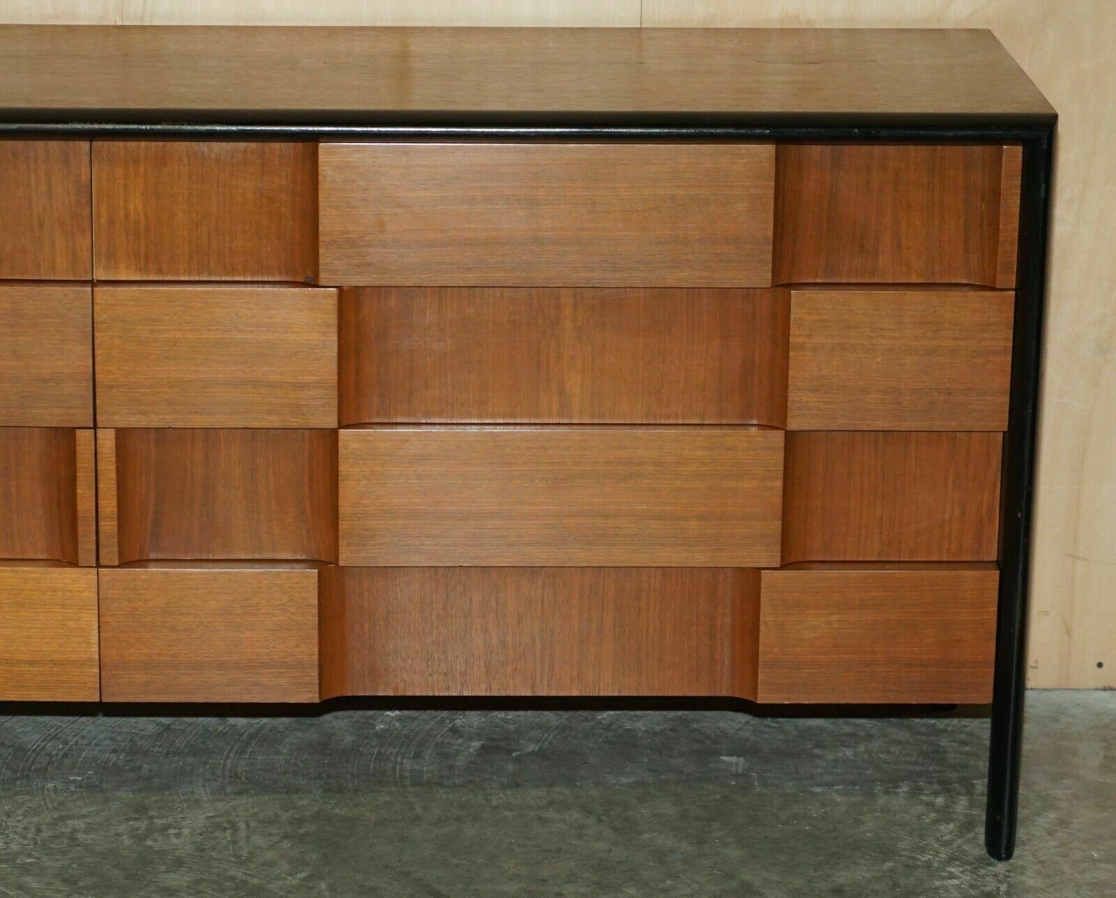 Rare Mid Century Modern Edmond J Spence Checkerboard Sideboard Chest Of Drawers photo Furniture
