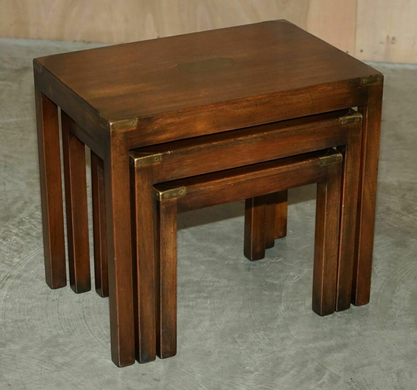 Lovely Harrods Kennedy Coffee & Side Table Nest Of Tables Military Campaign photo Furniture