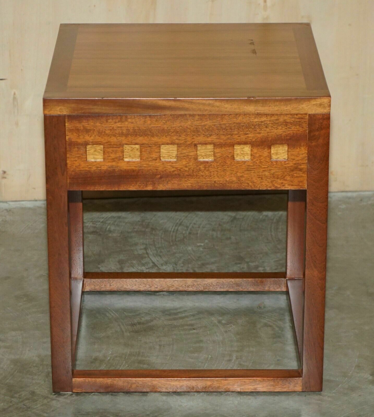 photo furniture Pair Of Modern Hand Made Cherry And Teak Wood Side Tables X 4 Available In Total