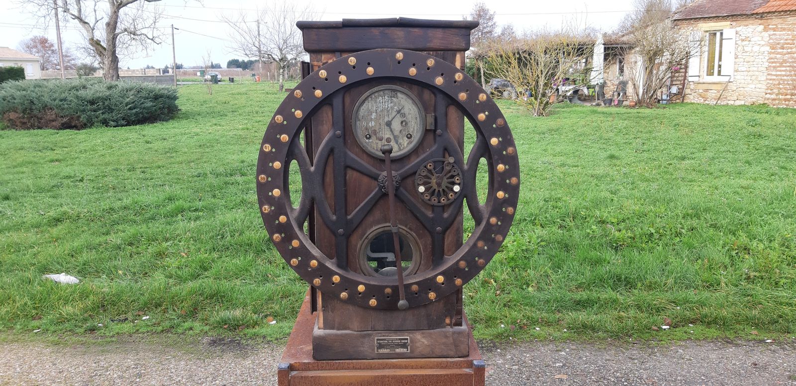 Itr 1911 Factory Clock, 1910s, Cast Iron