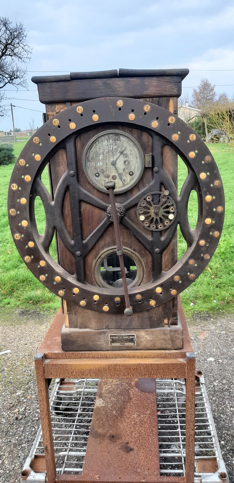 Itr 1911 Factory Clock, 1910s, Cast Iron photo furniture