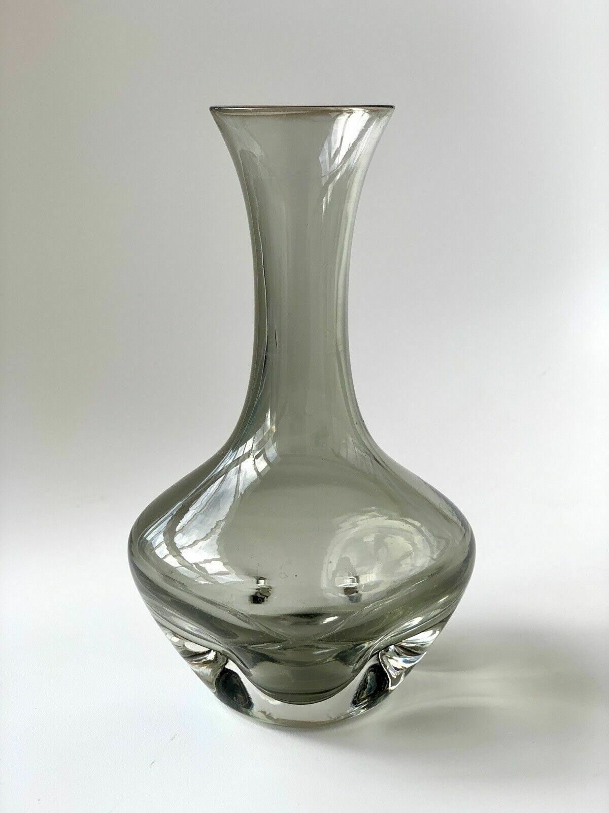 Cubic Hand Blown Crystal Glass Vase By Friedrich Kristall Germany 1970s