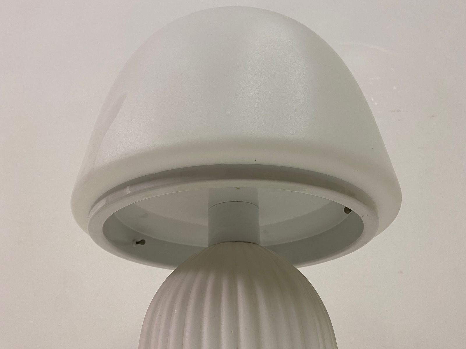 1970s Italian Ribbed Glass Mushroom Lamp photo Lighting