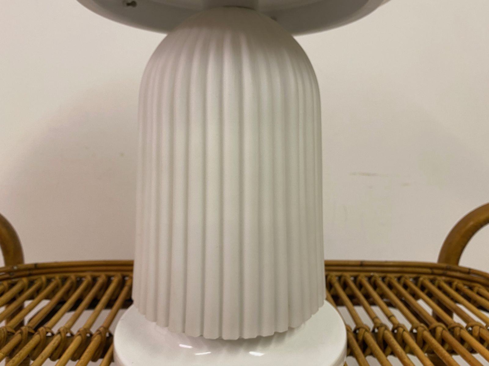 photo furniture 1970s Italian Ribbed Glass Mushroom Lamp