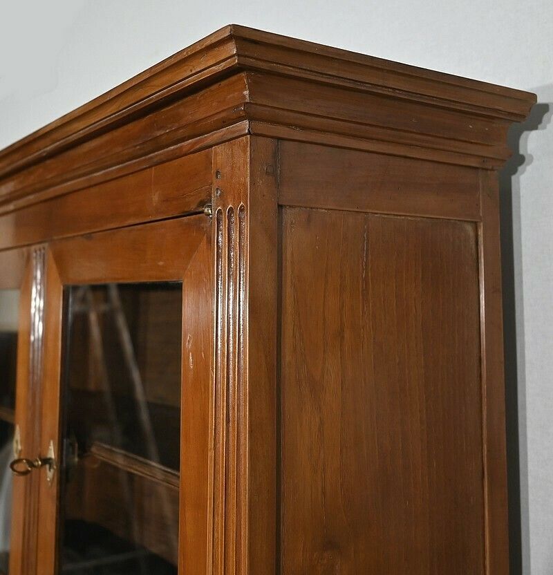Bureau De Pente Vitrine In Solid Acacia, Louis XVI Style – 1st Part Of The 19th Century photo vintage