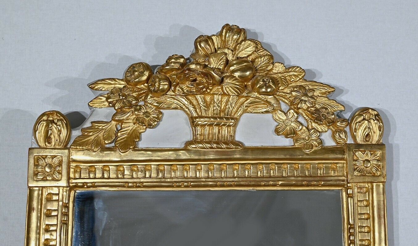 Mirror With Pediment In Gilded Wood, Louis XVI Style, Early 20th Century photo Home Decor