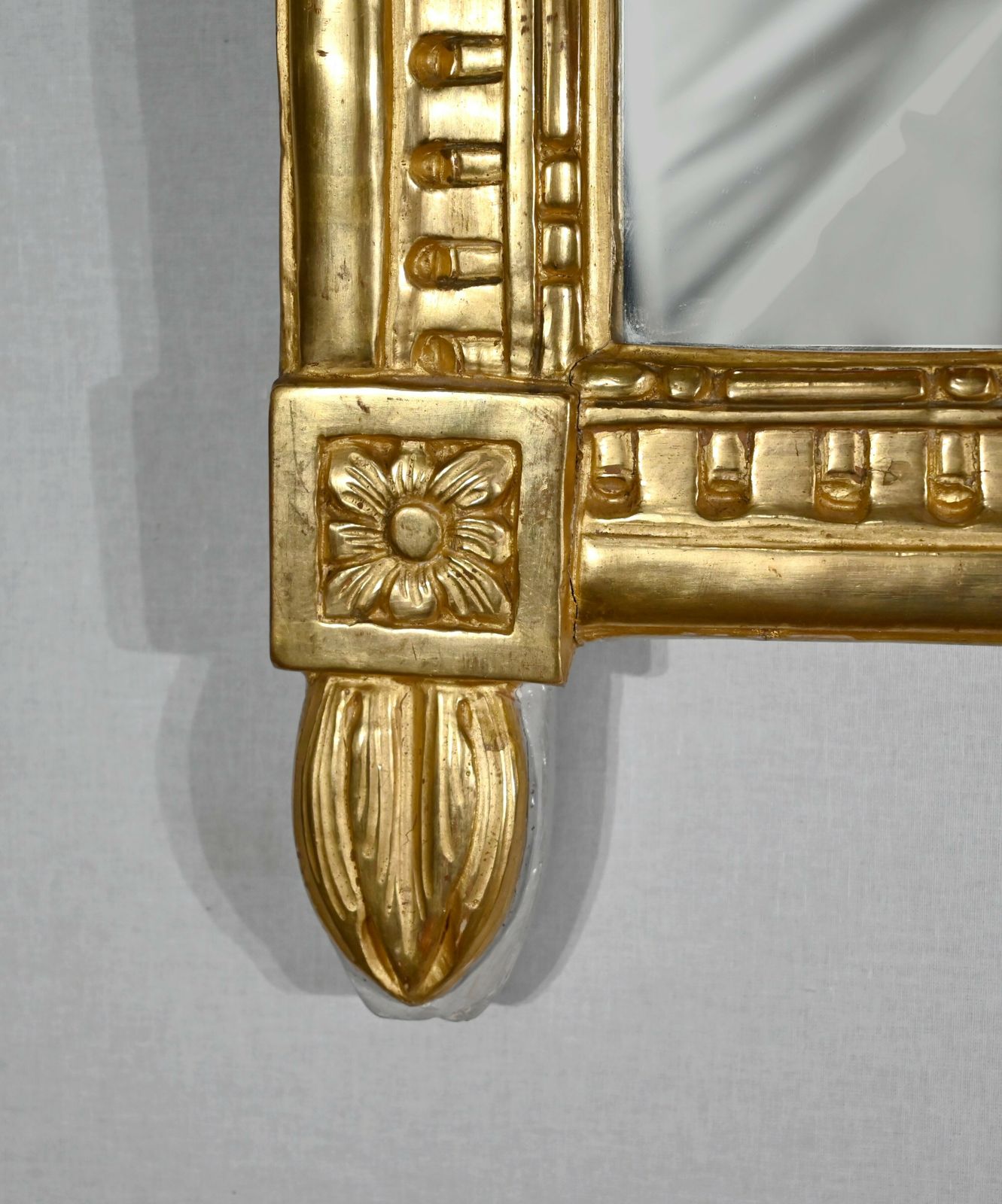 photo for sale Mirror With Pediment In Gilded Wood, Louis XVI Style, Early 20th Century