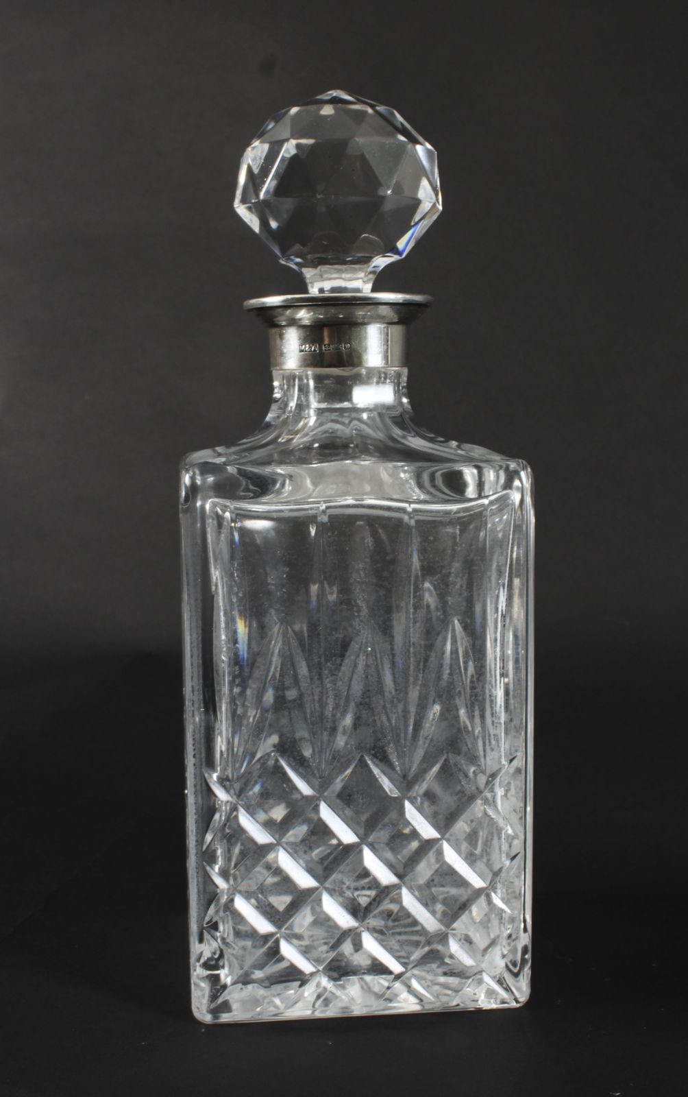 Vintage Pair Of Cut Crystal Glass Liqueur Decanters  Birmingham 1978 20th C photo 450.0