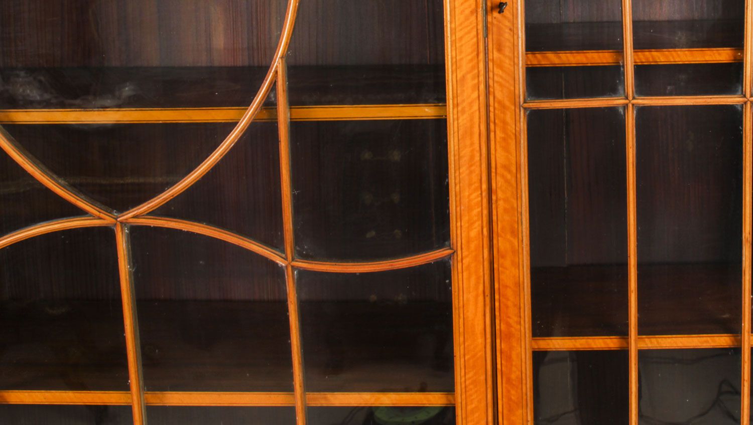photo furniture Antique Satinwood Breakfront Bookcase Display Cabinet Edwards & Roberts 19th C