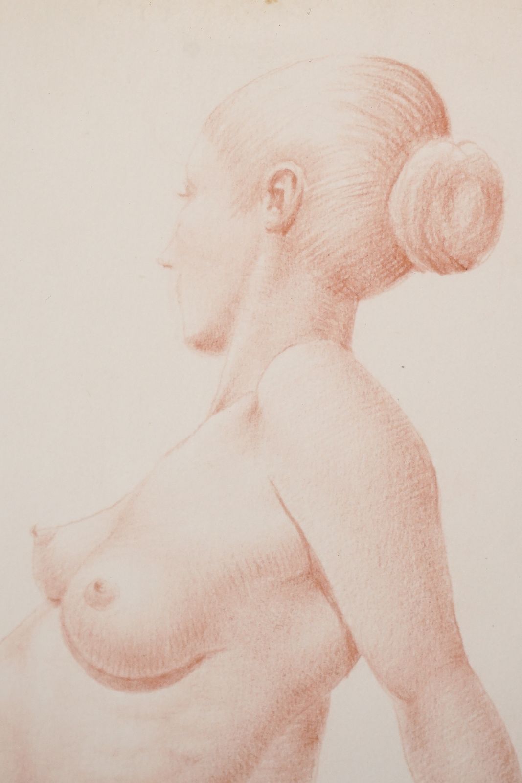 Kunst Barrera – Twee Ingelijste Figuratieve Tekeningen Van Vrouwelijk Naakt photo