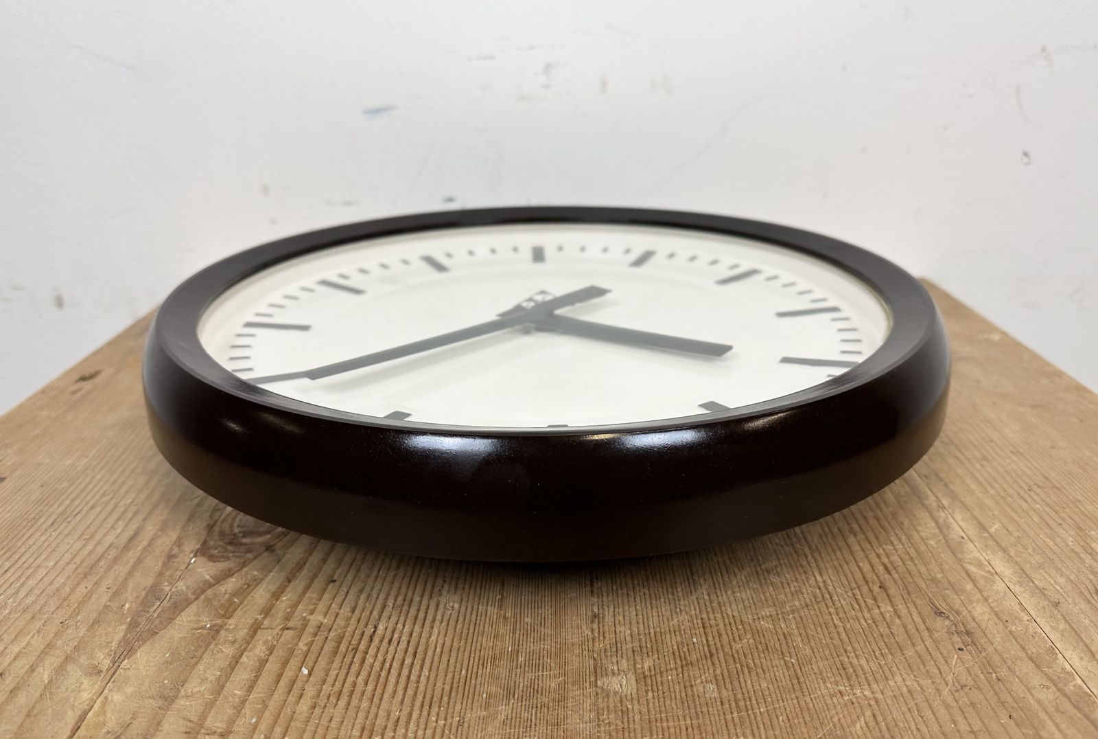 Home Decor Industrial Bakelite Factory Wall Clock From Pragotron, 1970s  6x photo