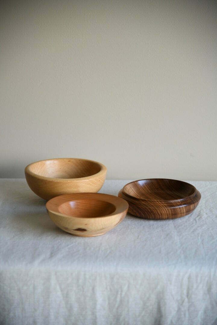 3 Hand Turned Wooden Bowls photo furniture