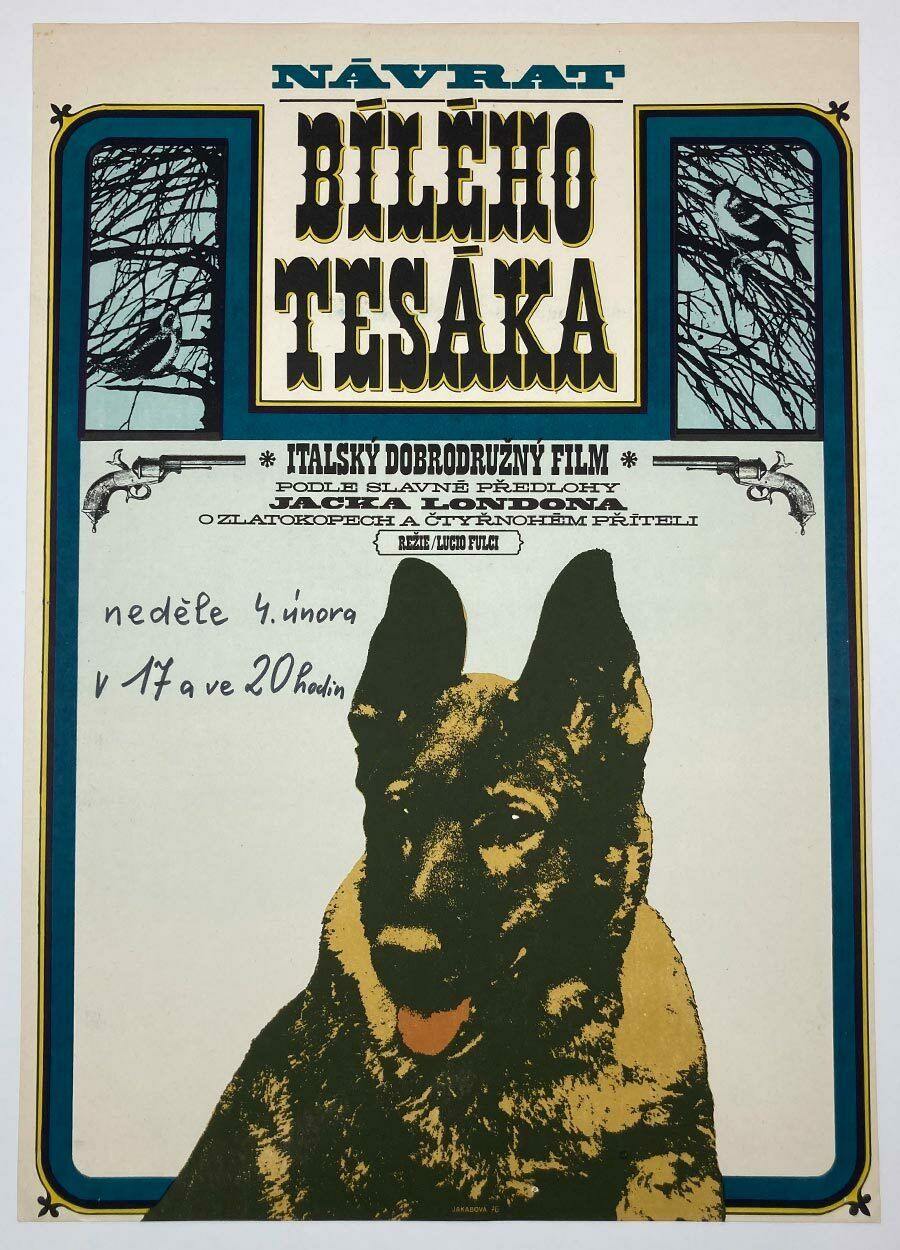 Original Film Poster, Challenge To White Fang, Adéla Jakabová, 1976, Genuine Czech Vintage Print