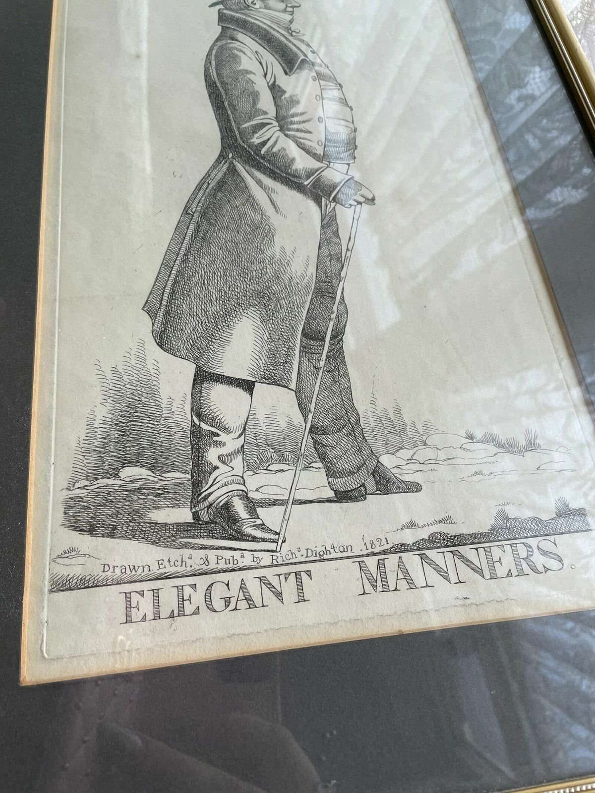 Charles Manners Sutton 1st Viscount Canterbury Elegant Manners Richard Dighton Hand Coloured Etching Antique photo vinterior